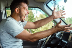 Road rage can be a sign of mental stress.