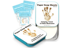 Soap sheets are a convenient way to help wash off germs.