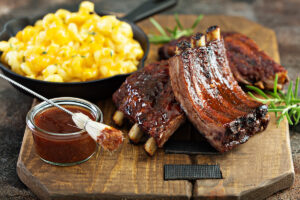 Get some barbecue at the Outpost Cafe in Hesperia.