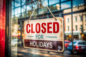 Many stores will be closed on Christmas Day.