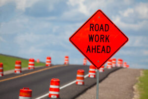 Road work signs are more prevalent during construction season.