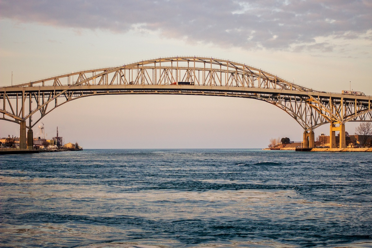 The Blue Water Bridge, a point of entry in Michigan.